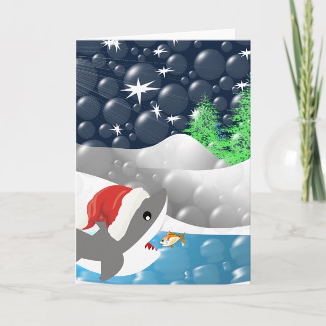 Cartes Pour Fêtes Annuelles Christmas Shark (Devant)