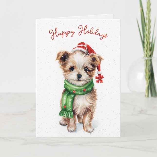 Cartes Pour Fêtes Annuelles Christmas Shih Tzu Dans Les Snowflakes (Devant)