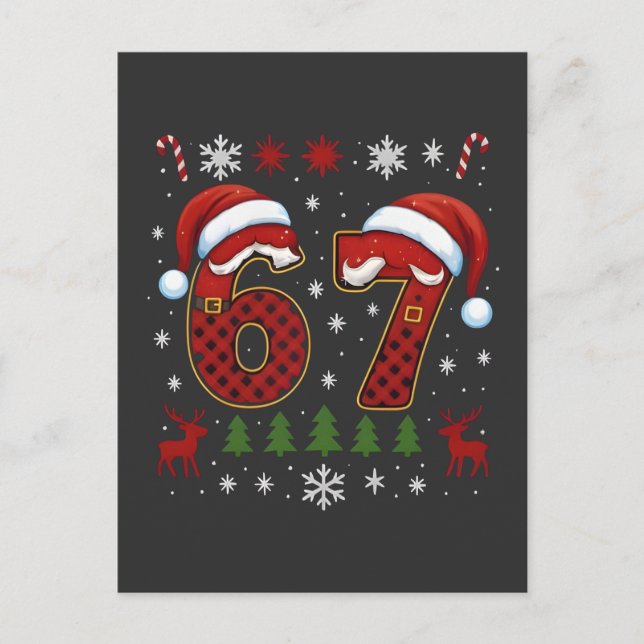 Cartes Pour Fêtes Annuelles Christmas Six Seven 67 Santa Xmas Gen Alpha (Devant)