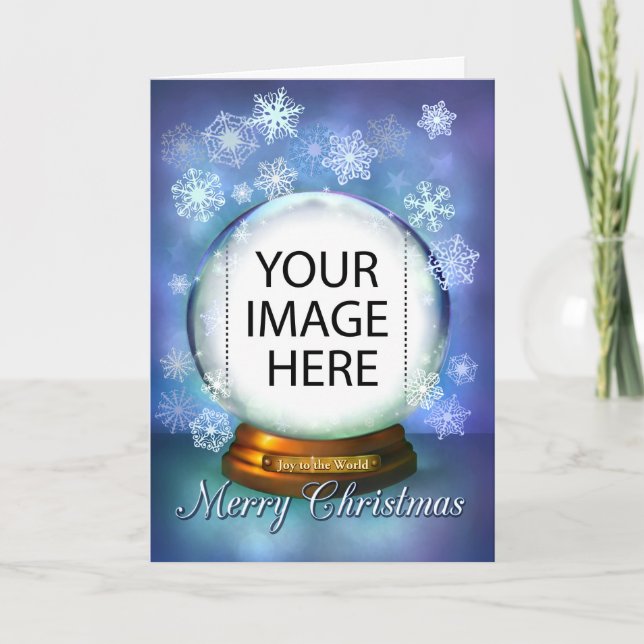 Cartes Pour Fêtes Annuelles Christmas Snow Globe pour votre propre photo (Devant)