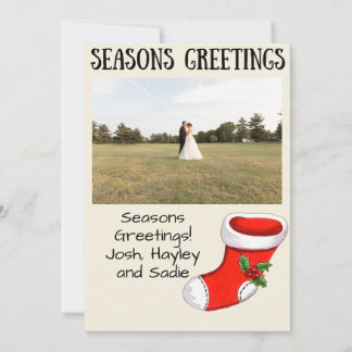 Cartes Pour Fêtes Annuelles Christmas Stocking Seasons Greetings Photo Card