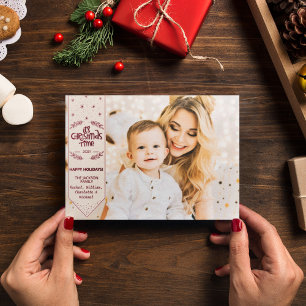 Cartes Pour Fêtes Annuelles Christmas Time ivoire happy Holidays photo