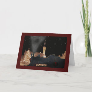 Cartes Pour Fêtes Annuelles Christmas train greetings card