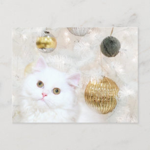 Cartes Pour Fêtes Annuelles Christmas tree and kitty cat match