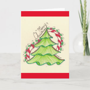 Cartes Pour Fêtes Annuelles Christmas Tree Drawing Greeting Card