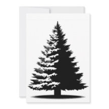 Christmas Tree White & Black Elegant Distressed