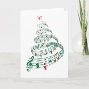 Cartes Pour Fêtes Annuelles Christmas tree with music notes