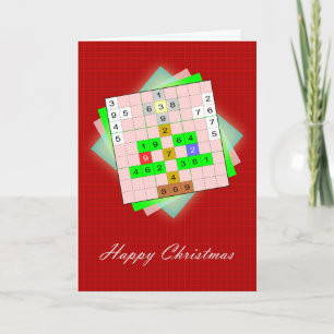 Cartes Pour Fêtes Annuelles ChristmasTree - Noël Sudoku figuratif