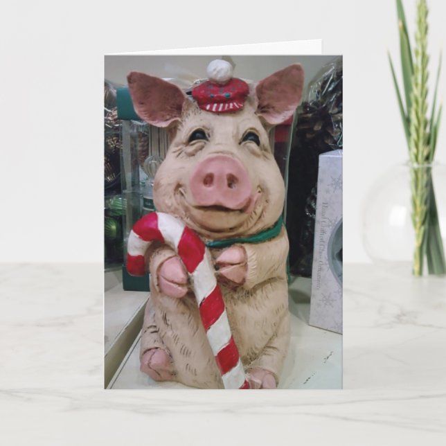 CARTES POUR FÊTES ANNUELLES CHRSITMAS **PIG** ONT UN CHRISMAS FANTASIQUE (Devant)