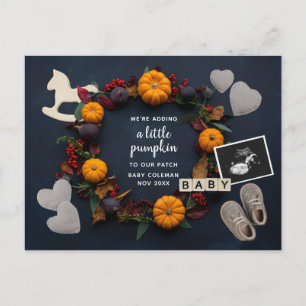 Cartes Pour Fêtes Annuelles Chute Thanksgiving Citrouille Grossesse Révéler bé
