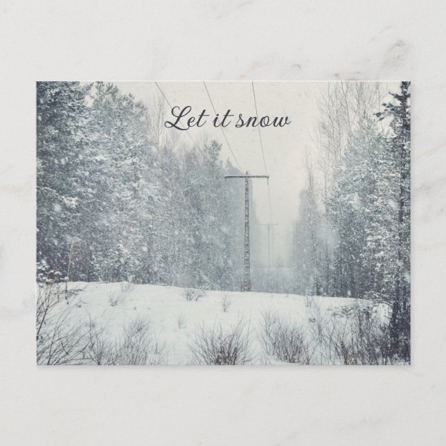 Cartes Pour Fêtes Annuelles Chutes de neige dans la forêt hivernale  (Devant)
