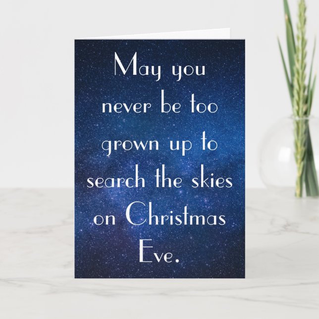 Cartes Pour Fêtes Annuelles Ciel bleu étoilé le soir de Noël (Devant)