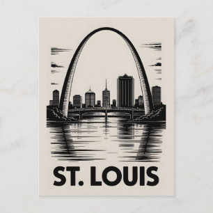 Cartes Pour Fêtes Annuelles Ciel de Saint-Louis Missouri Noir Blanc Gravure su