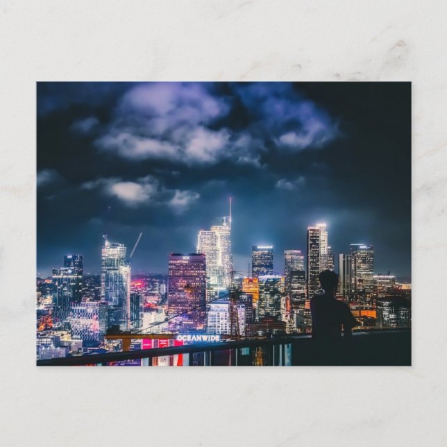 Cartes Pour Fêtes Annuelles Ciel nocturne de Los Angeles Skyline (Devant)