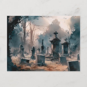 Cartes Pour Fêtes Annuelles Cimetière déplaisant et Beau Grey Halloween