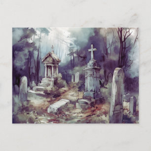 Cartes Pour Fêtes Annuelles Cimetière déplaisant et Beau Grey Halloween