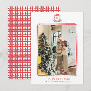Cartes Pour Fêtes Annuelles Cimier de Noël Monogramme Photo Grille millénaire