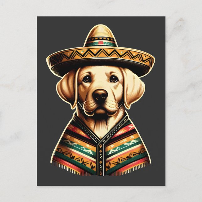 Cartes Pour Fêtes Annuelles Cinco De Mayo Labrador Retriever Poncho Sombrero (Devant)