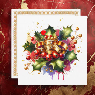 Cartes Pour Fêtes Annuelles Cinq anneaux d'or   Les douze jours de Noël