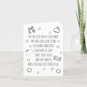 Cartes Pour Fêtes Annuelles Cinq Jours de Noël Covid Drôle