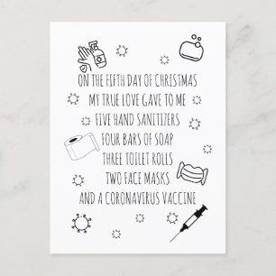 Cartes Pour Fêtes Annuelles Cinq Jours de Noël Covid Drôle