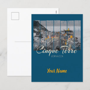 Cartes Pour Fêtes Annuelles Cinque Terre Vernazza Italie Souvenir vintage