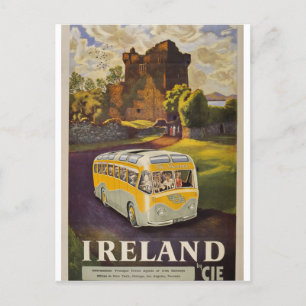 Cartes Pour Fêtes Annuelles Circuits en bus irlandais avec CIE vintage Voyage 