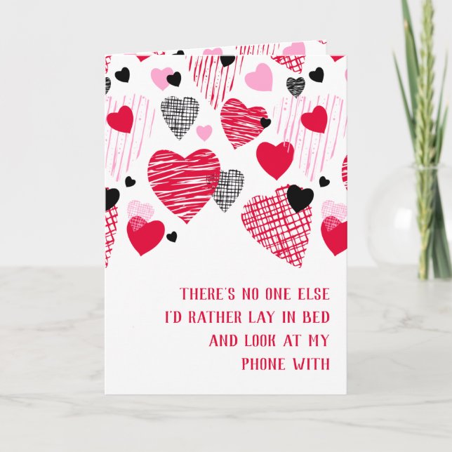 Cartes Pour Fêtes Annuelles Citation amusante pour Mari Red Hearts Valentine's (Devant)