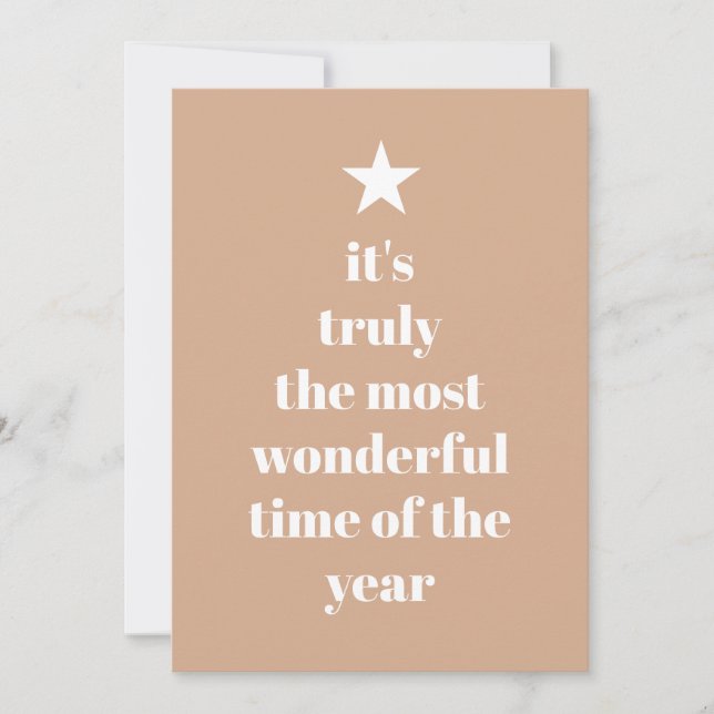 Cartes Pour Fêtes Annuelles Citation d'arbre rose pâle simple Noël (Devant)