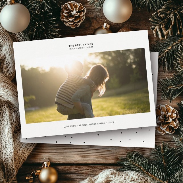 Cartes Pour Fêtes Annuelles Citation de gratitude moderne | Photo Holiday Dots (Créateur téléchargé)