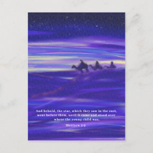 Cartes Pour Fêtes Annuelles Citation de la Bible de l'aquarelle des trois homm