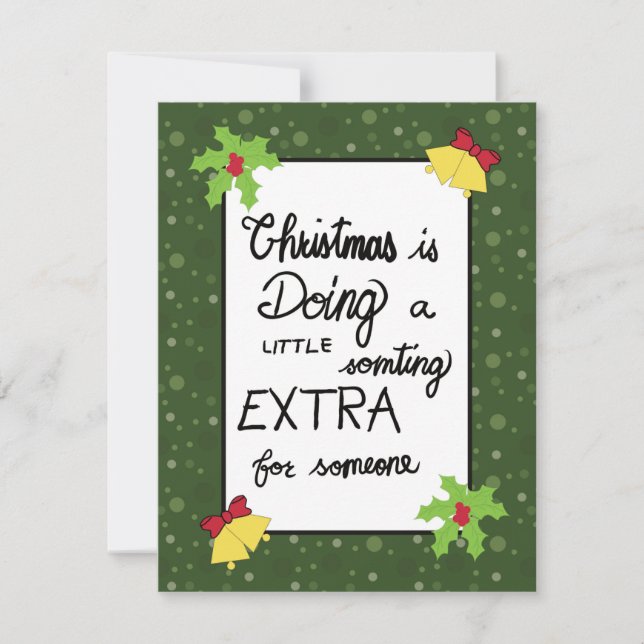 Cartes Pour Fêtes Annuelles Citation de Noël dans un style de dessin animé ver (Devant)