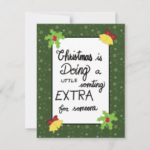 Cartes Pour Fêtes Annuelles Citation de Noël Style de dessin vert
