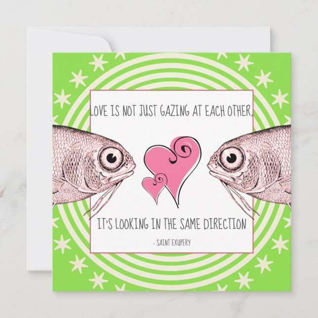 Cartes Pour Fêtes Annuelles Citation de Saint Exupéry pour les amoureux unique (Devant)