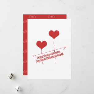 Cartes Pour Fêtes Annuelles Citation drôle et Coeur en forme de ballons de vac
