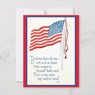 Cartes Pour Fêtes Annuelles Citation du drapeau patriotique américain