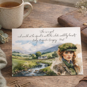 Cartes Pour Fêtes Annuelles Citation Irlandaise Inspirante de Fille - Aquarell