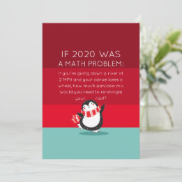 Cartes Pour Fêtes Annuelles Citation mathématique de mignonne Penguin Funny 20