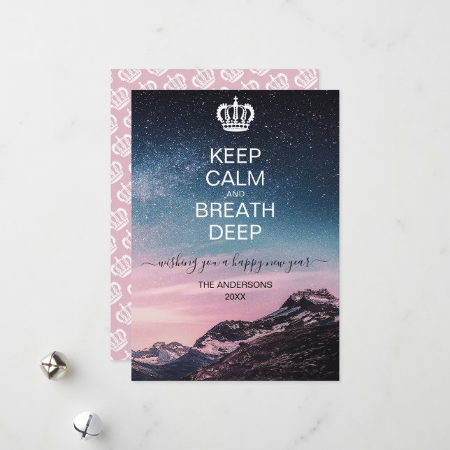Cartes Pour Fêtes Annuelles Citation Motivationnelle Bonne photo du Nouvel An (Devant/Arrière en situation)