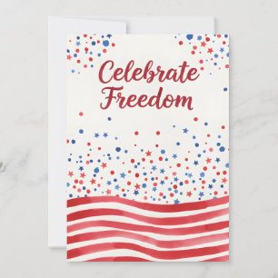 Cartes Pour Fêtes Annuelles Citation Patriotique Célébrer la Liberté Indépenda