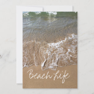 Cartes Pour Fêtes Annuelles Citation Vie Plage Vagues Océan Eau sablonneuse Ri
