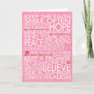 Cartes Pour Fêtes Annuelles Citations et cadeaux d'amour de cancer du sein