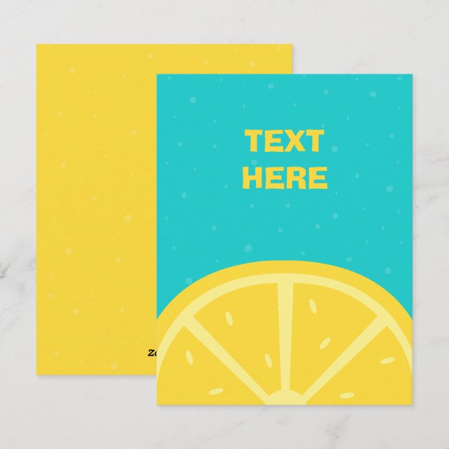 Cartes Pour Fêtes Annuelles citron jaune frais (Devant / Derrière)