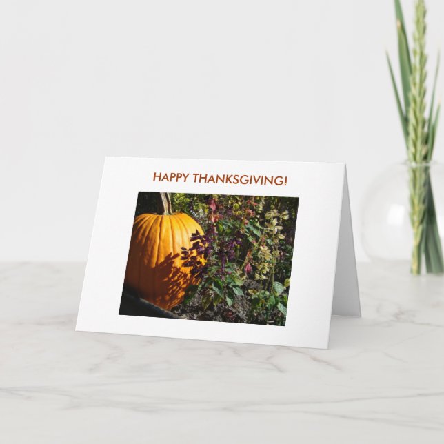 Cartes Pour Fêtes Annuelles Citrouille, BON THANKSGIVING ! (Devant)