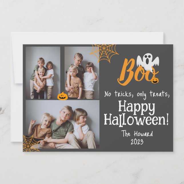 Cartes Pour Fêtes Annuelles Citrouille Boo jack-o-lanterne Photomontage Hallow (Devant)