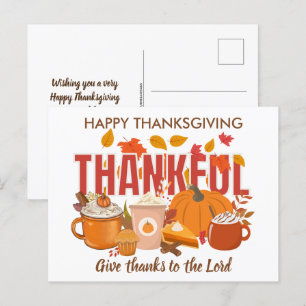 Cartes Pour Fêtes Annuelles Citrouille chrétien Bon thanksgiving MERVEILLEUX
