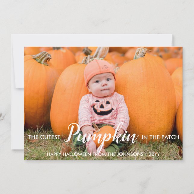 Cartes Pour Fêtes Annuelles Citrouille coupé d'Halloween dans le patch (Devant)