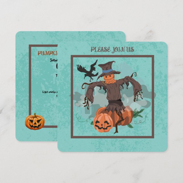 CARTES POUR FÊTES ANNUELLES CITROUILLE DU CONCOURS CARVING (Devant / Derrière)