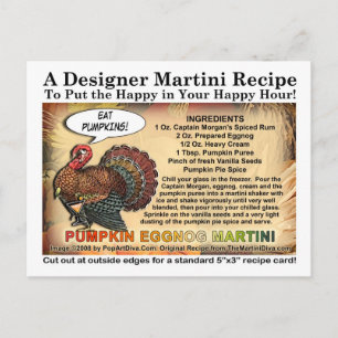 Cartes Pour Fêtes Annuelles Citrouille Eggnog Thanksgiving Martini Recette Car
