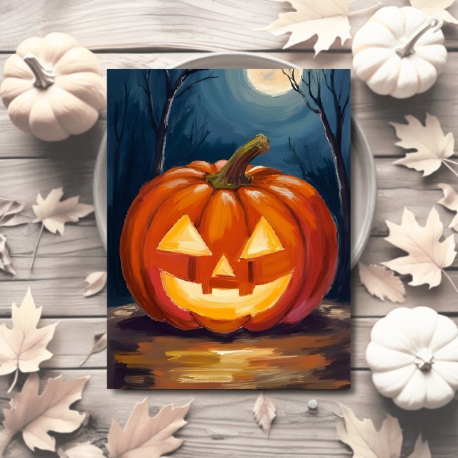 Cartes Pour Fêtes Annuelles Citrouille Halloween Jack-O-Lantern (Créateur téléchargé)